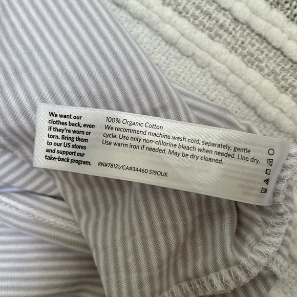 Eileen Fisher Womens XSP Tunic Dress Organic Cotton Stripe Gray White Pockets